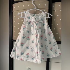 Janie and Jack White Dress with Pink and Green Floral Design (3-6 mo)